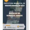Apostila Auxiliar de Serviços Gerais Prefeitura de Ribeirão Branco SP 2023