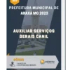 Apostila Auxiliar Serviços Gerais Canil Prefeitura de Araxá MG 2023