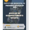 Apostila Auxiliar de Desenvolvimento Infantil Prefeitura de Presidente Epitácio SP