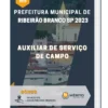 Apostila Auxiliar de Serviço de Campo Prefeitura de Ribeirão Branco SP 2023