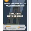 Apostila Auxiliar de Serviços Gerais Prefeitura de Paulo Frontin PR 2023