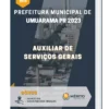 Apostila Auxiliar de Serviços Gerais Prefeitura de Umuarama PR 2023