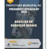 Apostila Auxiliar de Serviços Gerais Prefeitura de Presidente Epitácio SP