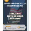 Apostila Auxiliar de Serviços Gerais Masculino Prefeitura de Iraceminha SC 2023