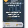 Apostila Encarregado De Serviços De Acolhimento Prefeitura de Cunha SP 2023