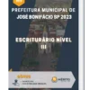 Apostila Escriturário Nível III Prefeitura José Bonifácio SP 2023