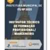 Apostila Instrutor Técnico de Formação Profissional/ Marceneiro Prefeitura de Itu SP 2023