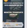 Apostila Monitor Transporte Escolar Prefeitura de Nova Andradina MS 2023