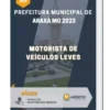 Apostila Motorista De Veículos Leves Prefeitura de Araxá MG 2023