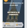 Apostila Motorista de Caminhão Prefeitura de Itu SP 2023