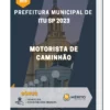 Apostila Motorista de Caminhão Prefeitura de Itu SP 2023