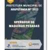 Apostila Operador De Maquinas Pesadas Prefeitura de Araputanga MT 2023