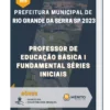 Apostila Professor De Educação Básica I Fundamental Séries Iniciais Prefeitura de Rio Grande da Serra SP 2023