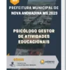 Apostila Psicólogo Gestor de Atividades Educacionais Prefeitura de Nova Andradina MS 2023