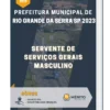 Apostila Servente De Serviços Gerais Masculino Prefeitura de Rio Grande da Serra SP 2023