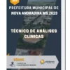 Apostila Técnico De Análises Clinicas Prefeitura de Nova Andradina MS 2023