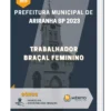 Apostila Trabalhador Braçal Feminino Prefeitura de Ariranha SP 2023