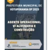 Apostila Agente Operacional VI Alvenaria E Construção Prefeitura de Votuporanga SP 2023
