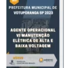 Apostila Agente Operacional VI Manutenção Elétrica De Alta E Baixa Voltagem Prefeitura de Votuporanga SP 2023