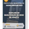 Apostila Auxiliar De Manutenção De Rede De Esgoto Prefeitura de Andrelândia MG 2023