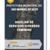 Apostila Auxiliar De Serviços Diversos Feminino Prefeitura de São Manuel SP 2023