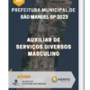 Apostila Auxiliar De Serviços Diversos Masculino Prefeitura de São Manuel SP 2023
