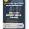 Apostila Auxiliar De Serviços Gerais I Feminino Prefeitura de Andrelândia MG 2023