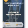 Apostila Auxiliar de Serviços Gerais Prefeitura de Apiúna SC 2023