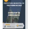 Apostila Condutor De Ambulância Prefeitura de Poço Verde SE 2023