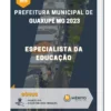 Apostila Especialista Da Educação Prefeitura de Guaxupé MG 2023
