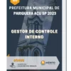 Apostila Gestor De Controle Interno Prefeitura de Pariquera Açu SP 2023