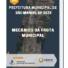Apostila Mecânico Da Frota Municipal Prefeitura de São Manuel SP 2023