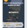 Apostila Motorista Prefeitura de Guaraci SP 2023