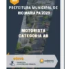 Apostila Motorista Categoria AB Prefeitura de Rio Maria PA 2023