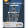 Apostila Motorista IV Prefeitura de Ermo SC 2023
