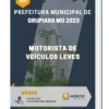 Apostila Motorista de Veículos Leves Prefeitura de Grupiara MG 2023