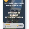 Apostila Operador De Máquina Retroescavadeira Prefeitura de Monte Carlo SC 2023