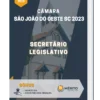 Apostila Secretário Legislativo Câmara de São João do Oeste SC 2023