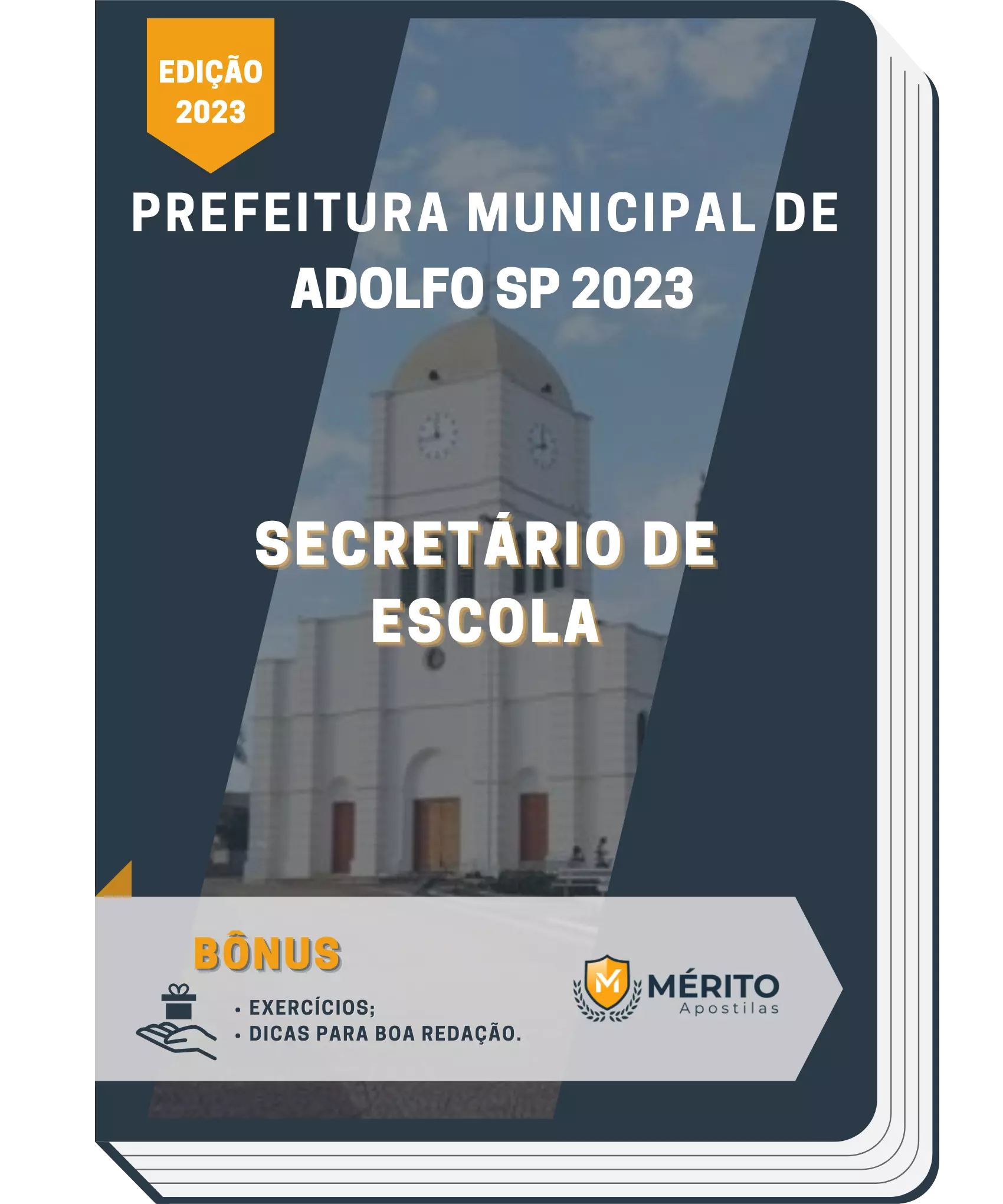 Apostila Secretário de Escola Prefeitura de Adolfo SP 2023