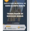 Apostila Trabalhador De Serviços Gerais Prefeitura de Barra de Santa Rosa PB 2023