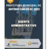 Apostila Agente Administrativo Prefeitura de Antônio Carlos SC 2023
