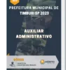 Apostila Auxiliar Administrativo Prefeitura de Timburi SP 2023