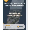 Apostila Auxiliar De Serviços Gerais Prefeitura de Olho da Água Grande AL