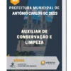 Apostila Auxiliar de Conservação e Limpeza Prefeitura de Antônio Carlos SC 2023