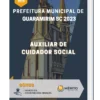 Apostila Auxiliar de Cuidador Social Prefeitura de Guaramirim SC 2023