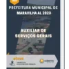 Apostila Auxiliar de Serviços Gerais Prefeitura de Maravilha AL 2023