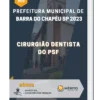 Apostila Cirurgião Dentista do PSF Prefeitura de Barra do Chapéu SP 2023