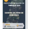 Apostila Coveiro Zelador De Cemitério Prefeitura de Timburi SP 2023