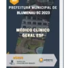 Apostila Médico Clínico Geral ESF Prefeitura de Blumenau SC 2023