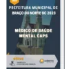 Apostila Médico de Saúde Mental CAPS Prefeitura de Braço do Norte SC 2023